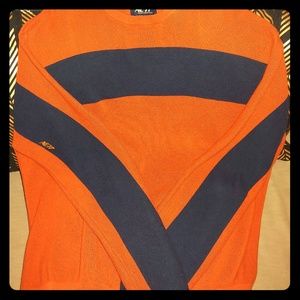 Aeropostle orange knit crew neck sweater.